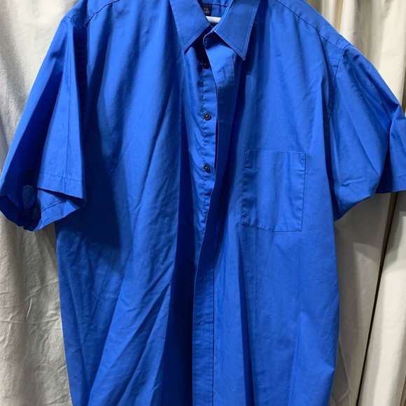 Men’s short sleeve button down shirt, blue, 2x, puritan - Picture 3 of 3
